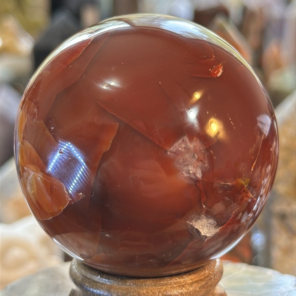 🎄SALE🎄Carnelian Crystal Sphere With Druzy! - Picture 6 of 9